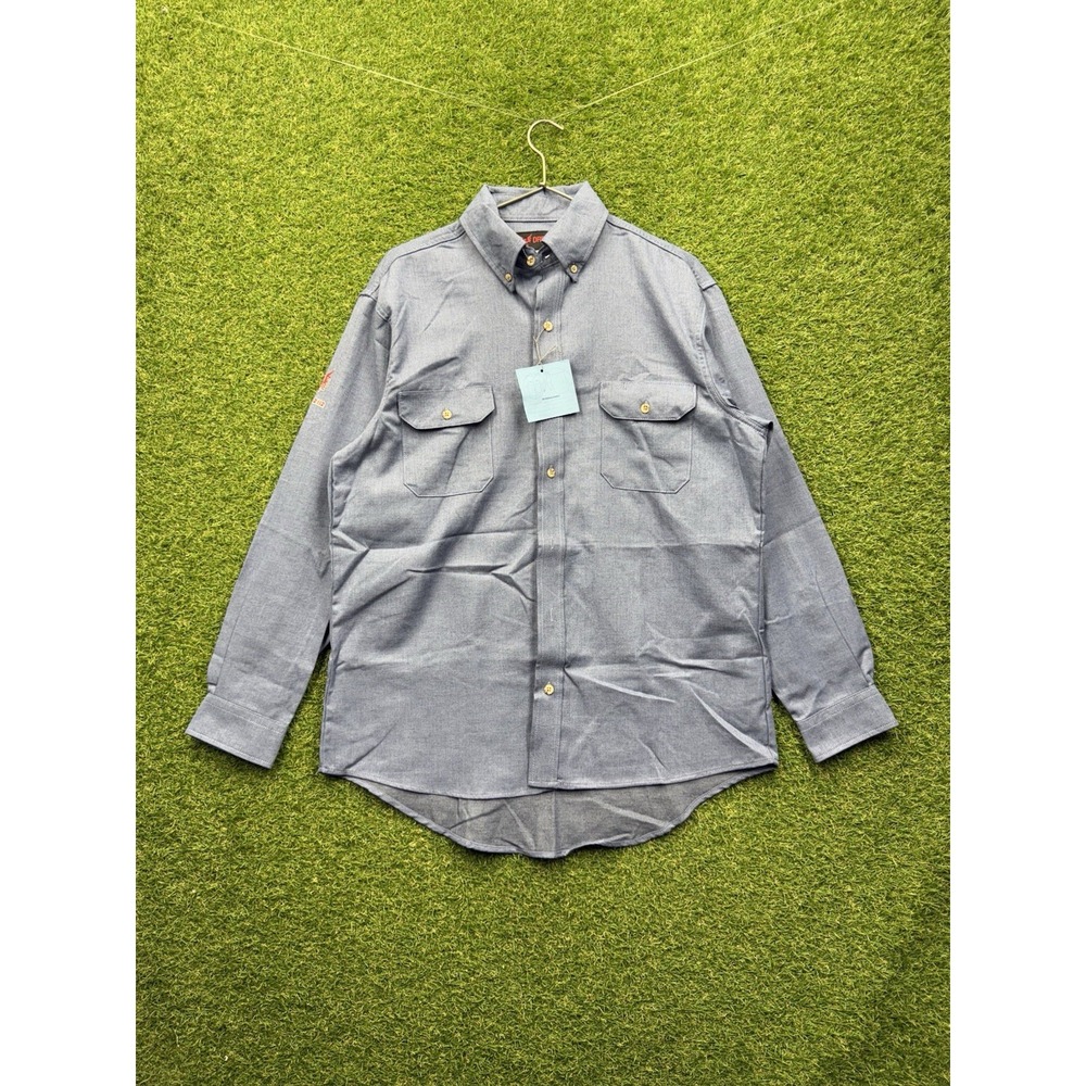 Drifire Long Sleeve Button Up Shirt Mens Large Denim Chambray Workwear NWOT